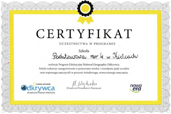 Program Edukacyjny National Geographic Odkrywca